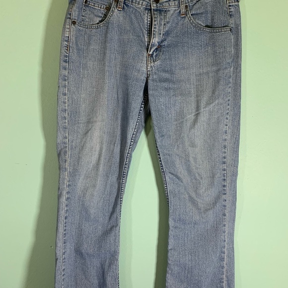 Levi Strauss signature light wash stretch low rise boot baggy cut jeans Sz 10 - Picture 6 of 7